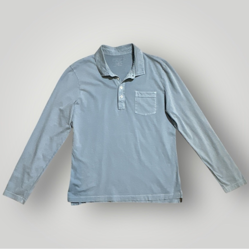 Billy Reid Slim Fit Garment Dyed Long Sleeve Shirt Men's Large 100% Cotton